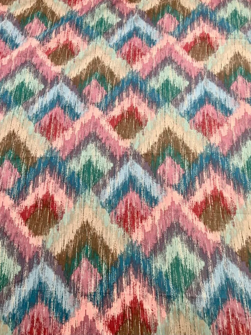 Vintage 80s Southwestern Ikat Print Duvet Cover & Pillow Shams Full/Queen